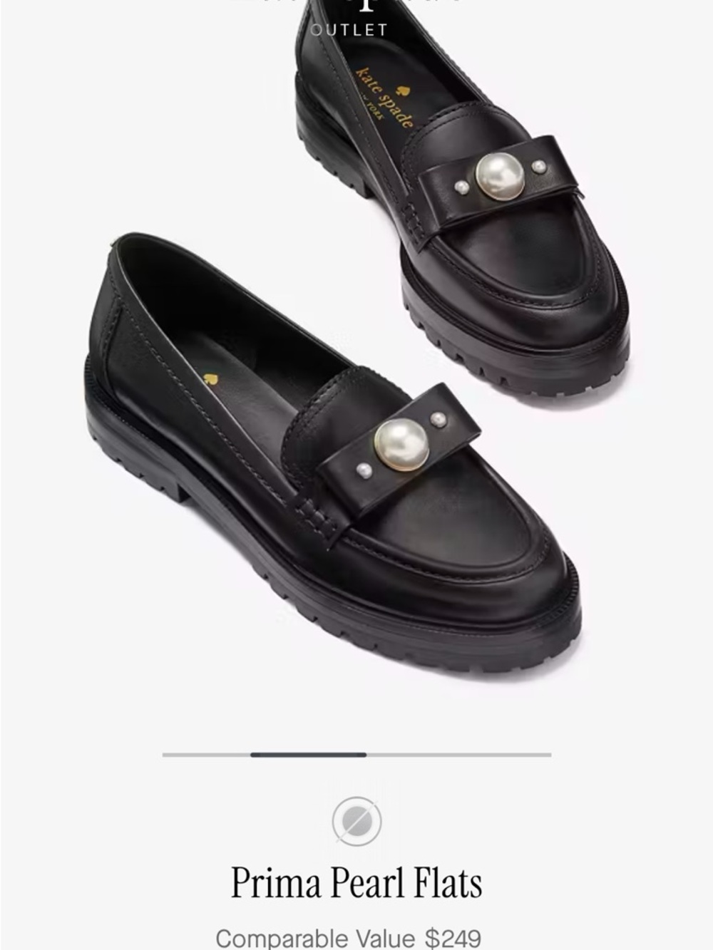 kate spade Black Pearl-Accent Leather Loafers
